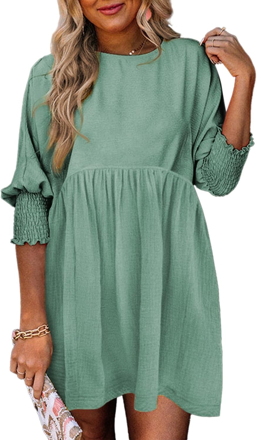 Women's Summer Dress Loose Fit Round Neckline