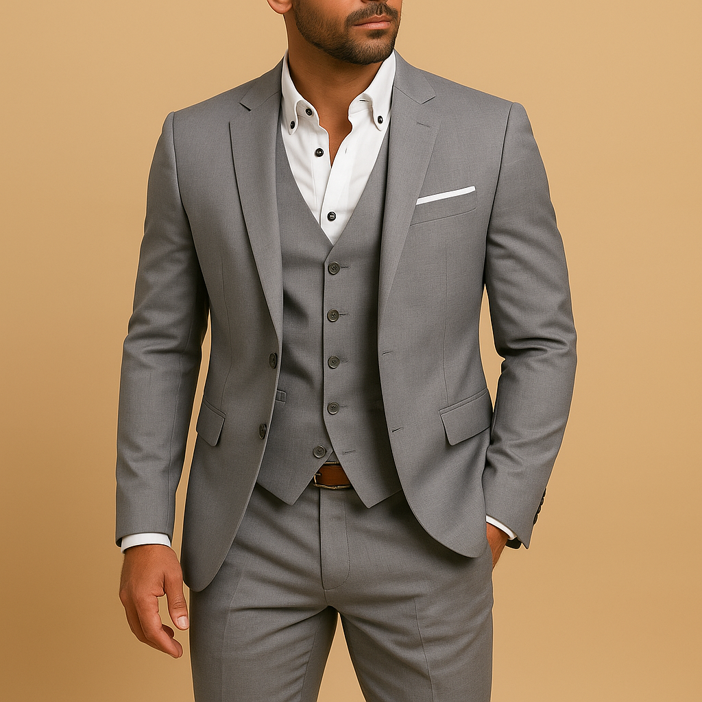 Men's Slim Fit Three Piece Suit Blazer Pants - 
Fashinoza