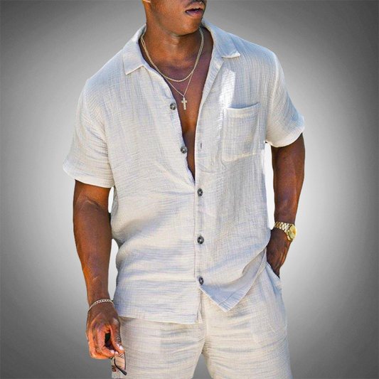 Men's Linen Two Piece Suit - Fashinoza