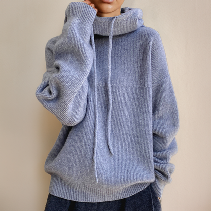Women's Oversized Cowl Neck Sweater Cozy - 
Fashinoza