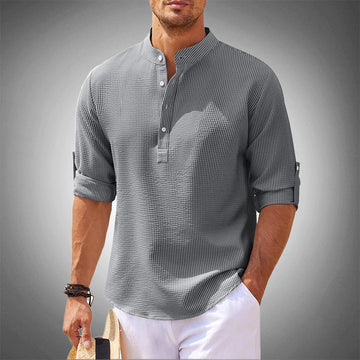 Maurice Mens Linen Dress Shirt - Fashinoza