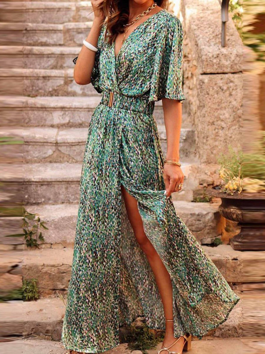 Women's Elegant Flowy Dress - 
Fashinoza