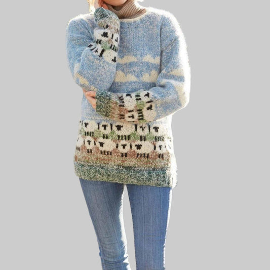 Women's Wool Knit Pullover Sweater Winter White - Fashinoza