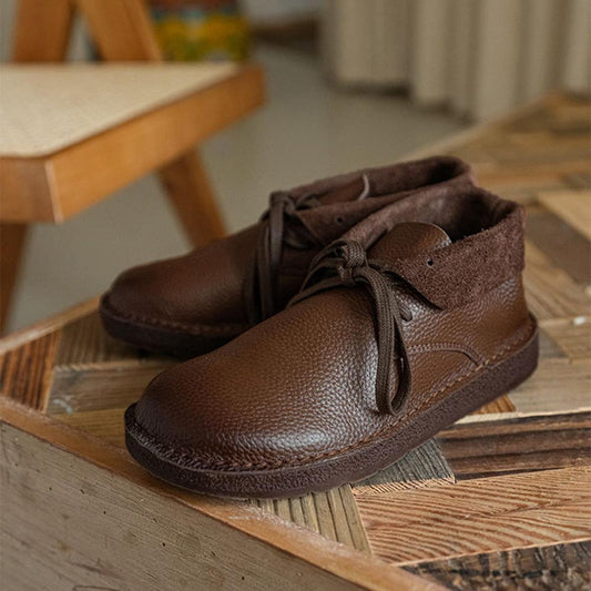 Women's Round Toe Flat Boots - Fashinoza