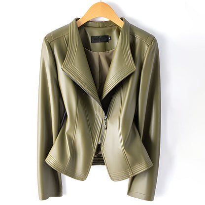 Madona Women's Sheepskin Leather Moto Jacket