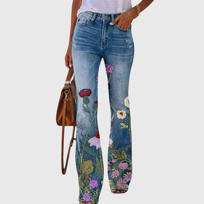 Chloe | Womens Floral Printed Skinny Jeans