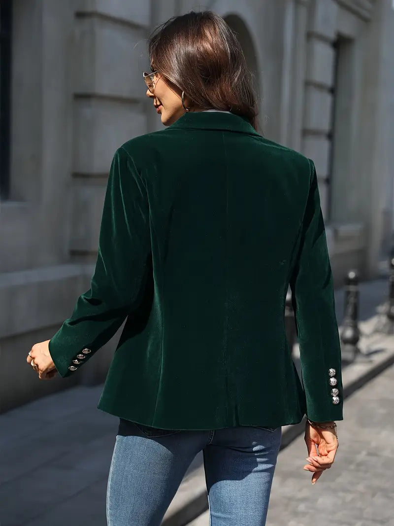 Women's Single Button Blazer Notched Lapel