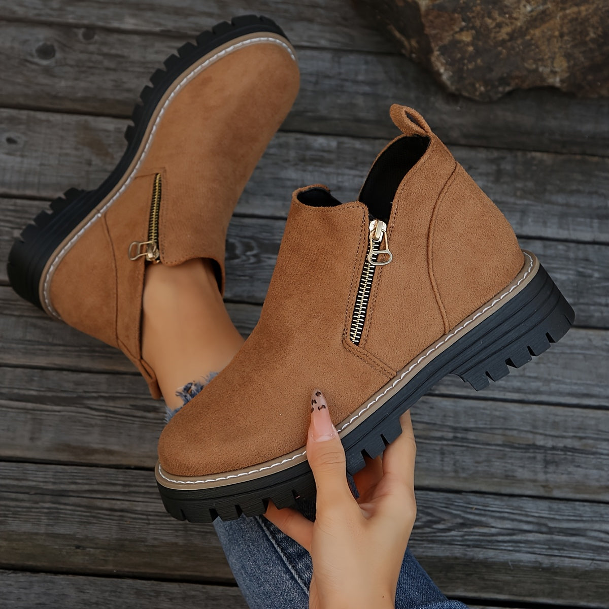 Women’s Orthopedic Ankle Boots with Easy-Zip Support