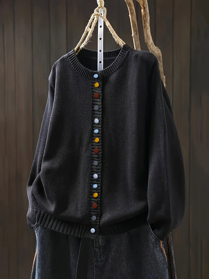 Women's Cardigan Multi-Color Buttons