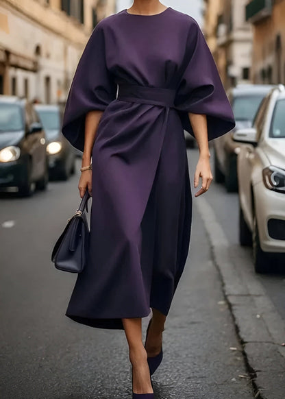 Women's Flowy Maxi Dress Belted
