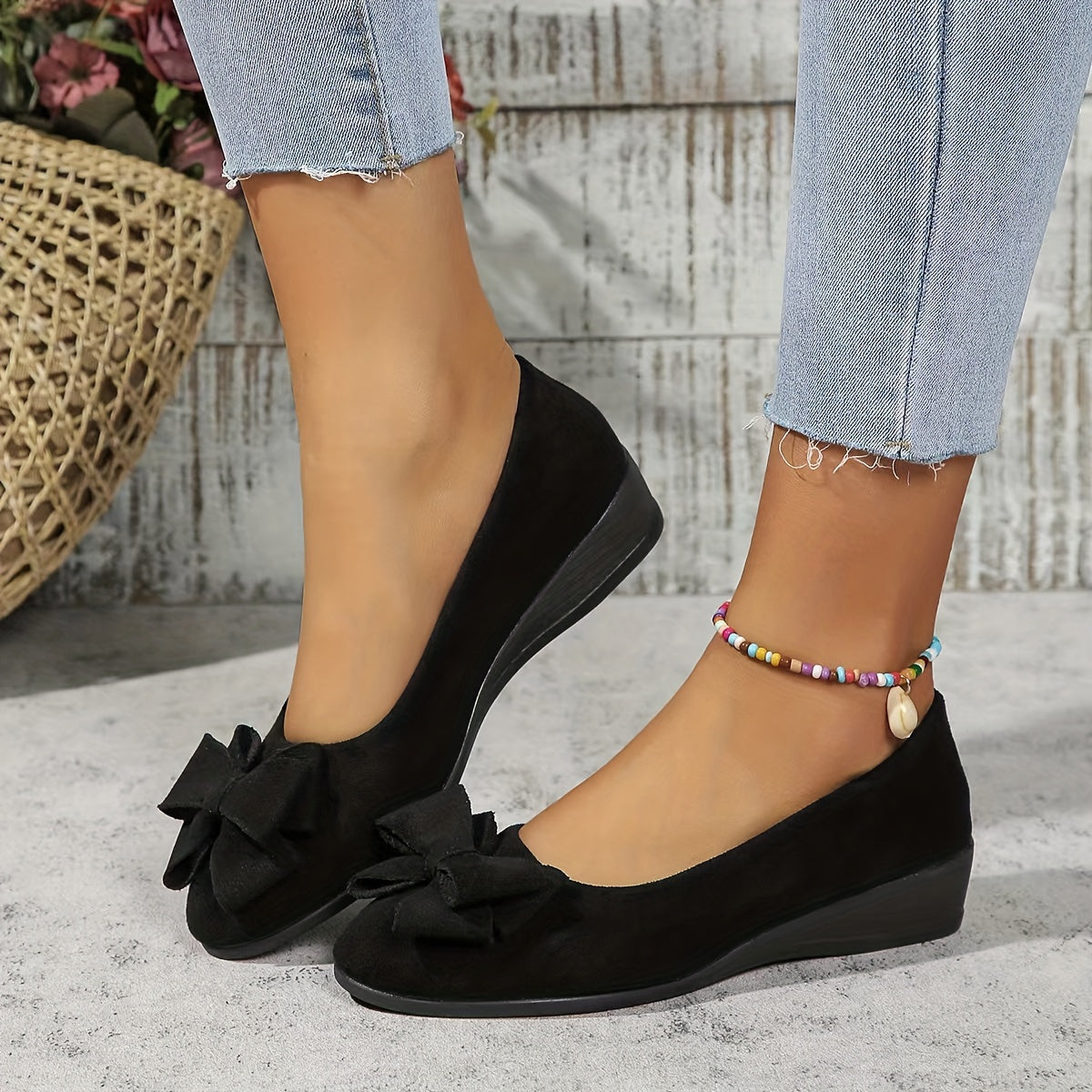 Women's Round Toe Ballet Flats Slip-On Shoes