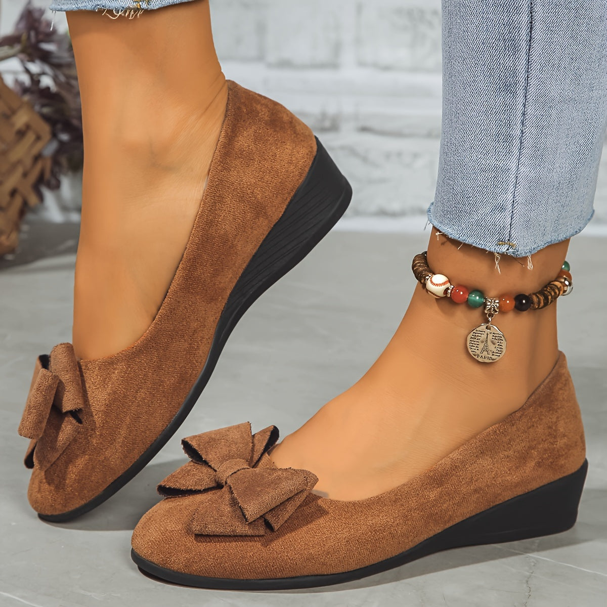 Women's Round Toe Ballet Flats Slip-On Shoes