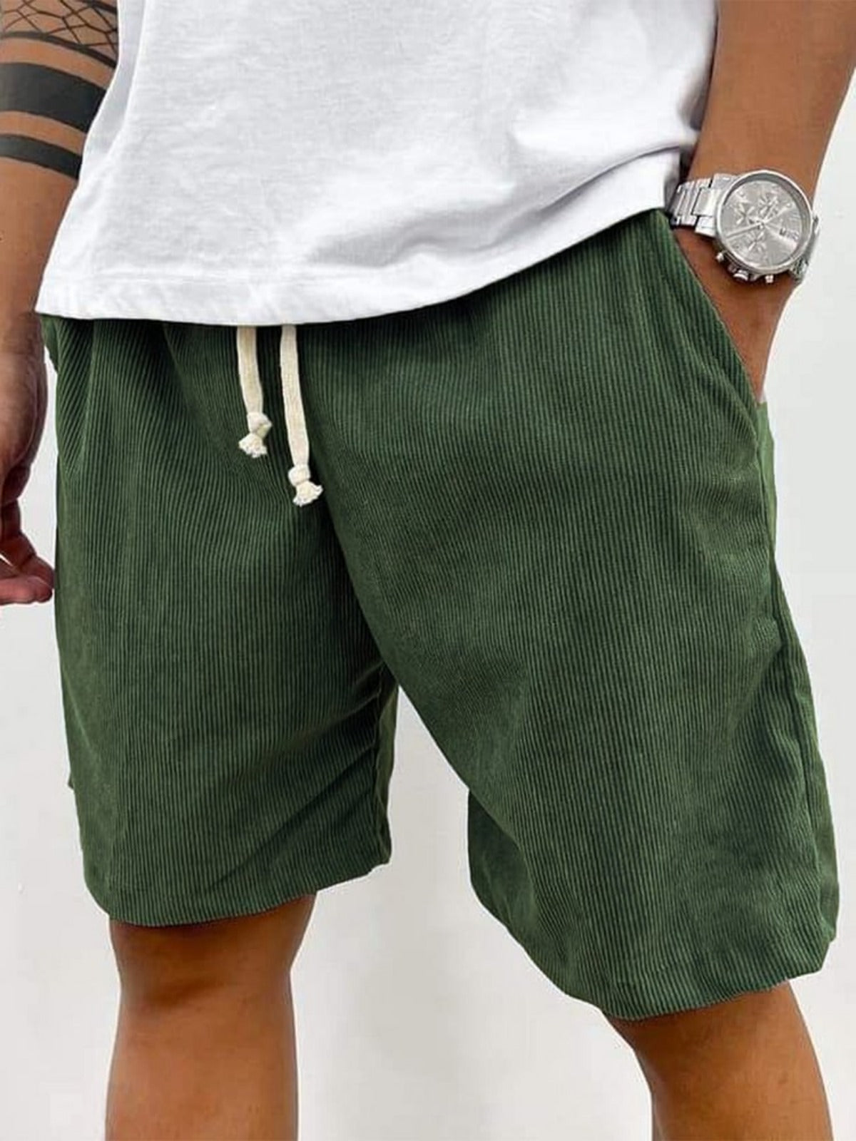 Men's Striped Drawstring Shorts
