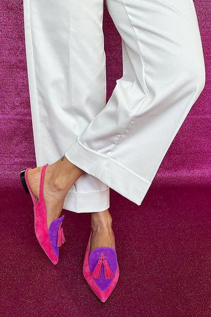Women's Ballet Flats Fringe Ankle Strap