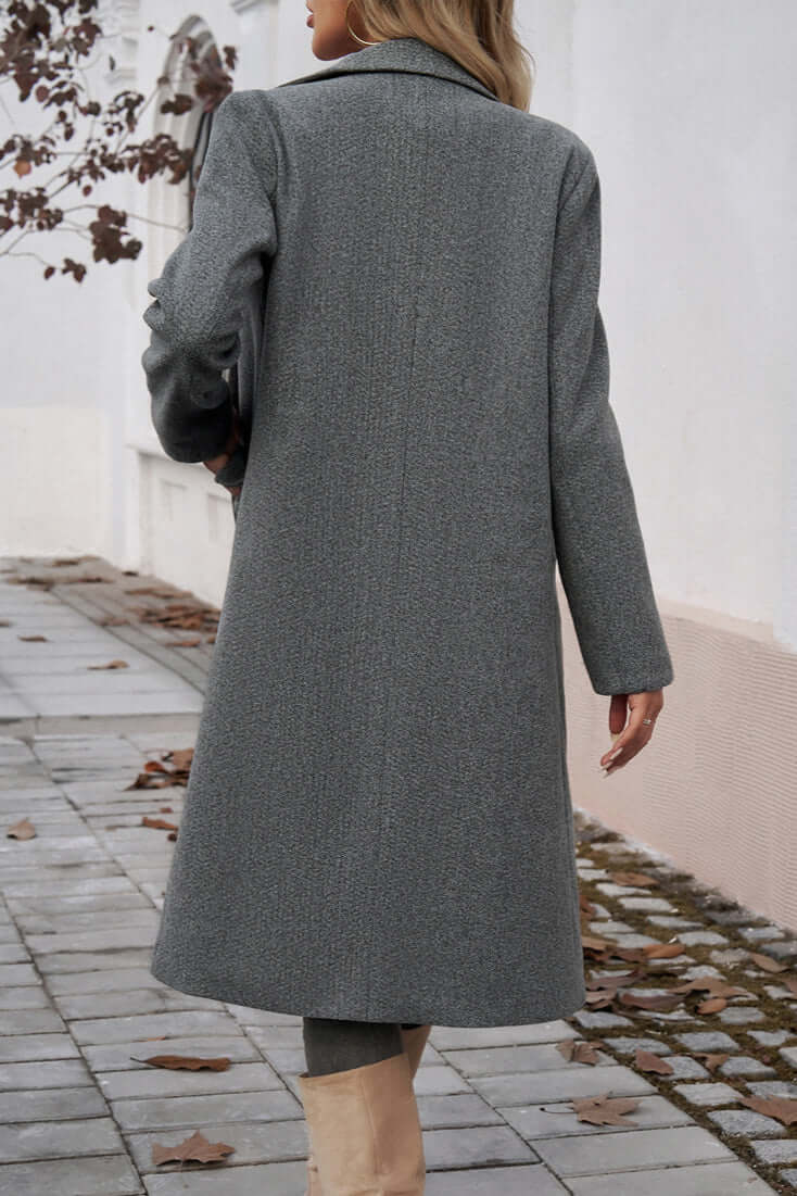 Women's Double Breasted Long Coat Warm Wool Winter
