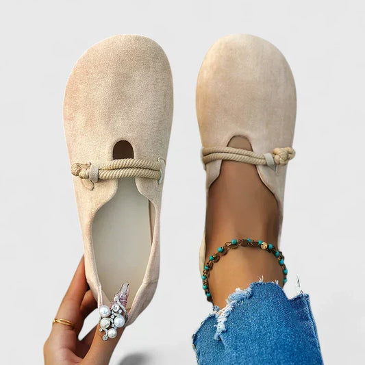 Women's Flat Slip-On Loafers Rounded Toe - Fashinoza
