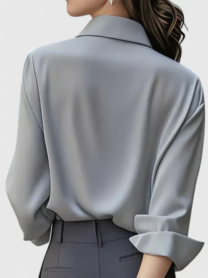 Reese Women's Button Down Shirt Cotton Concealed Placket White