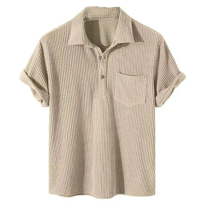 Men's Short Sleeve Camp Collar Shirt - Fashinoza