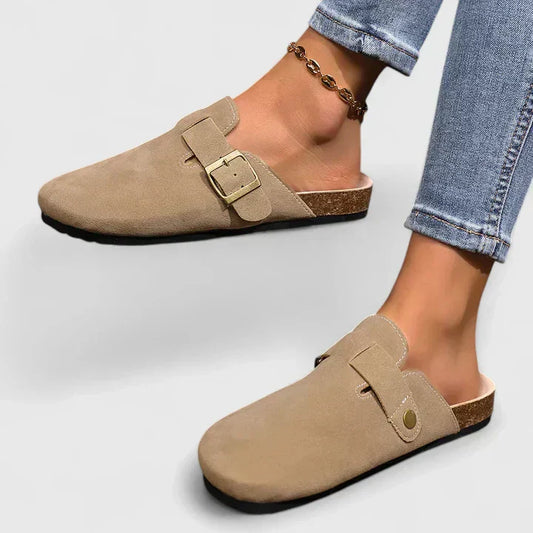 Women's Backless Buckle Strap Clogs - Fashinoza