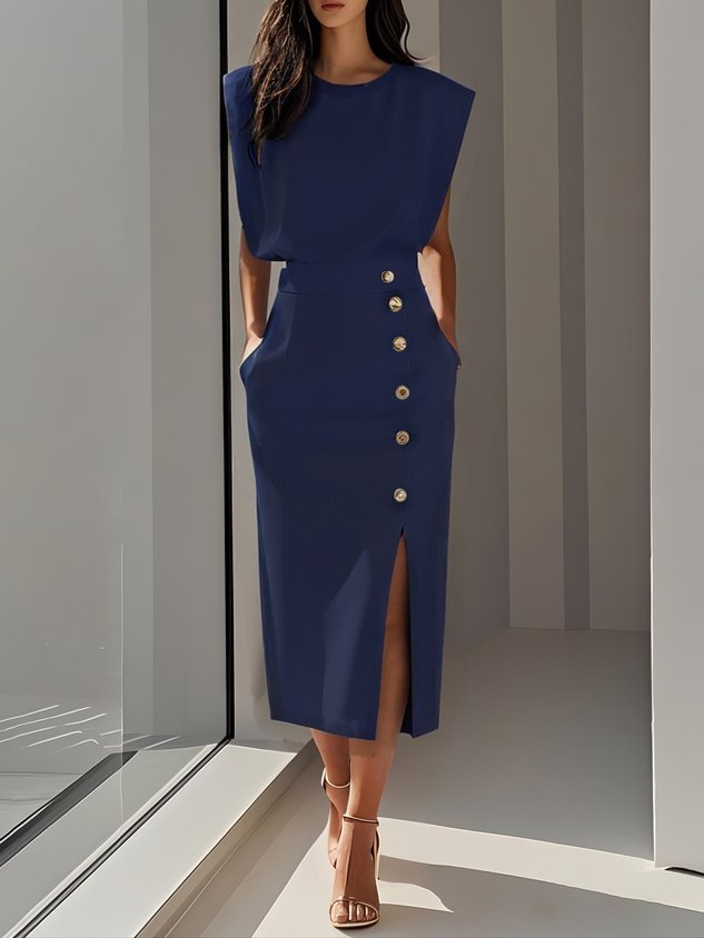 Women's Structured Midi Dress