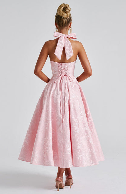 Clara | Women Wedding Guest Halter Midi Dress