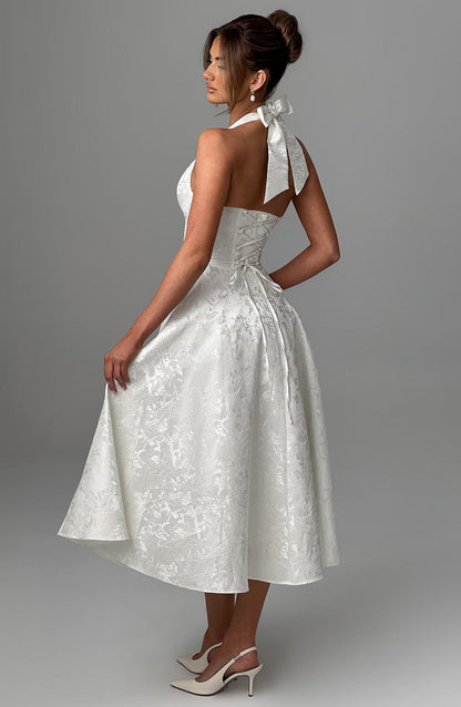 Clara | Women Wedding Guest Halter Midi Dress