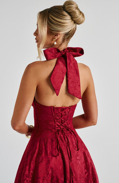 Elegant Halter Midi Gown