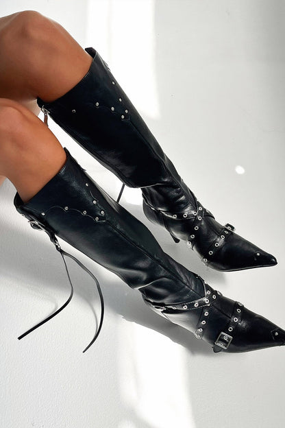 Women's Black High Heel Boots