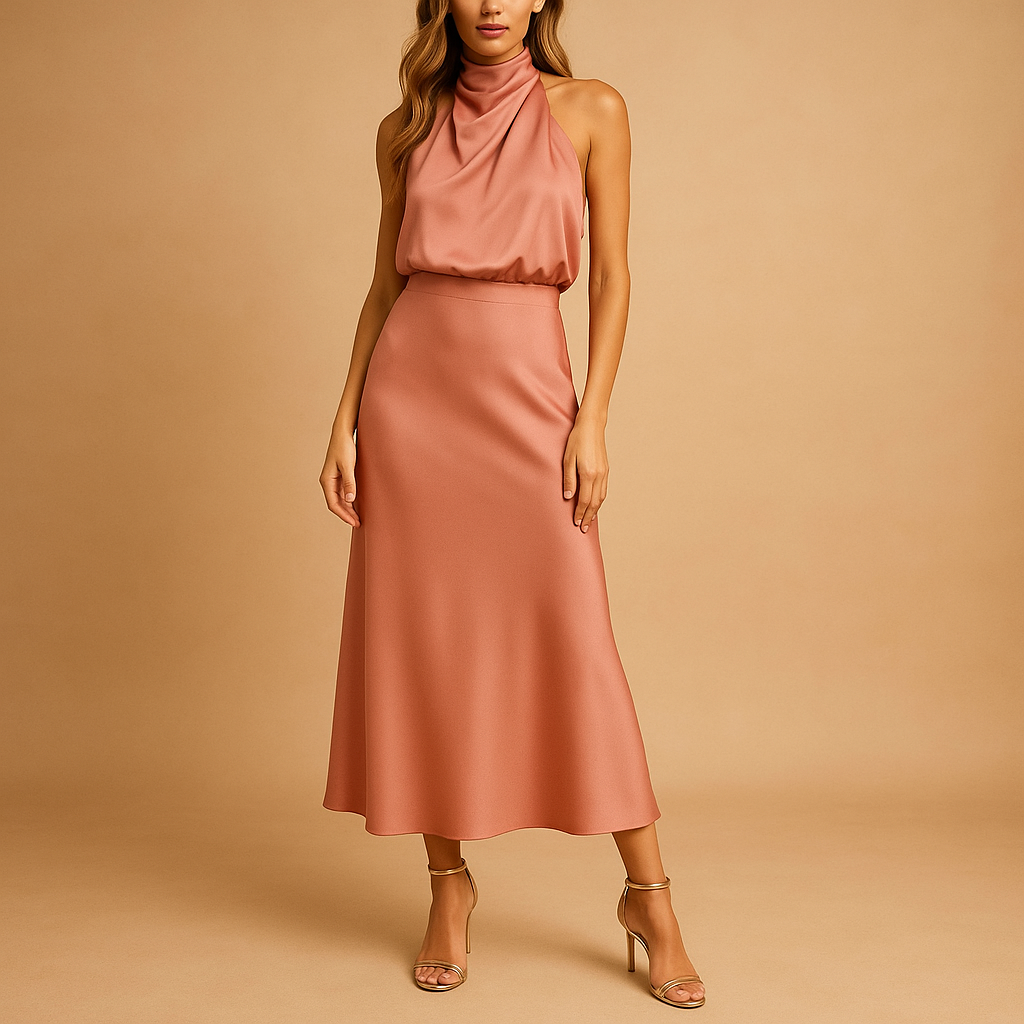 Elegant casual dress for women with a flattering fit and breathable fabric, perfect for everyday wear, outings, and spring or summer occasions.
