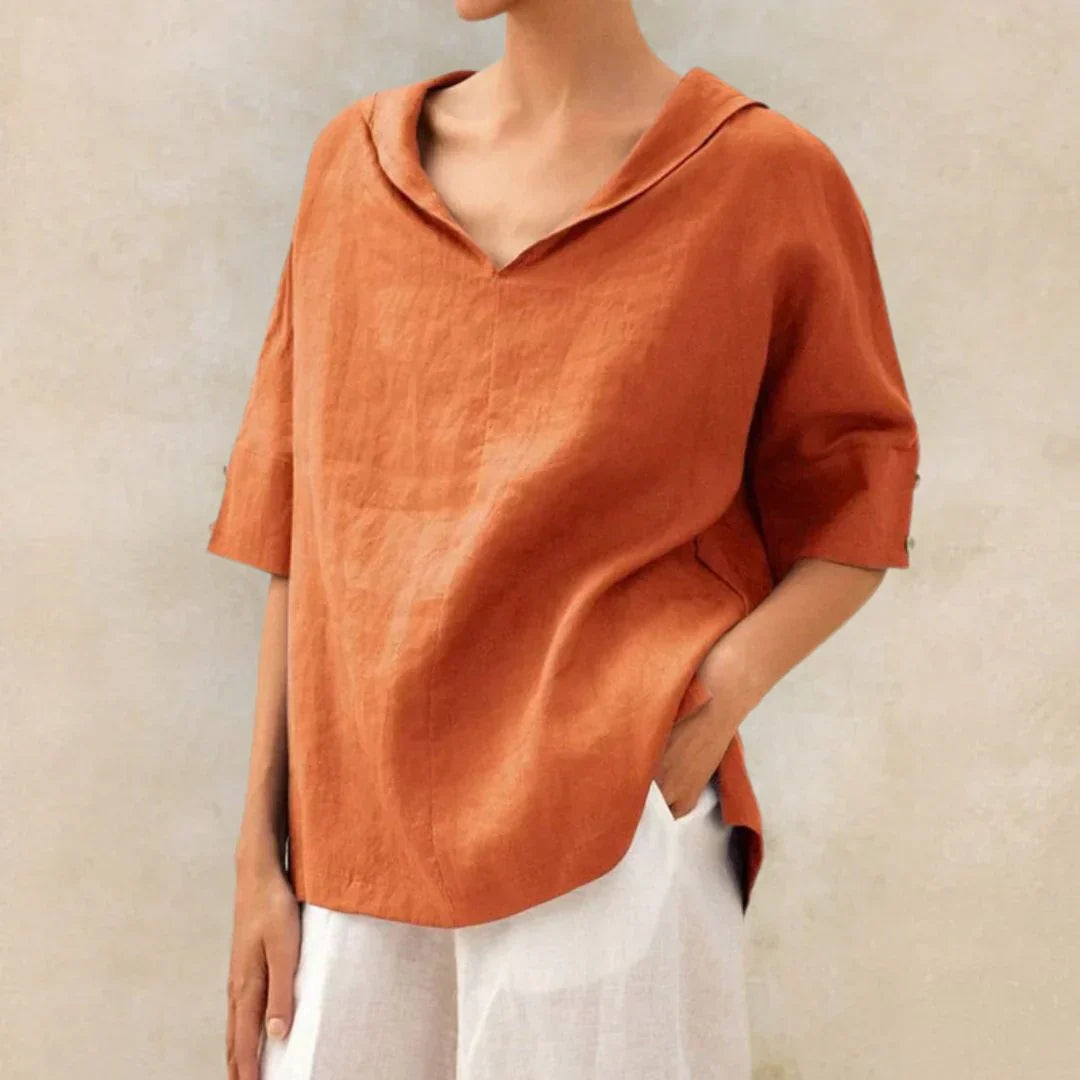 Women's Linen Blouse Natural Breathable