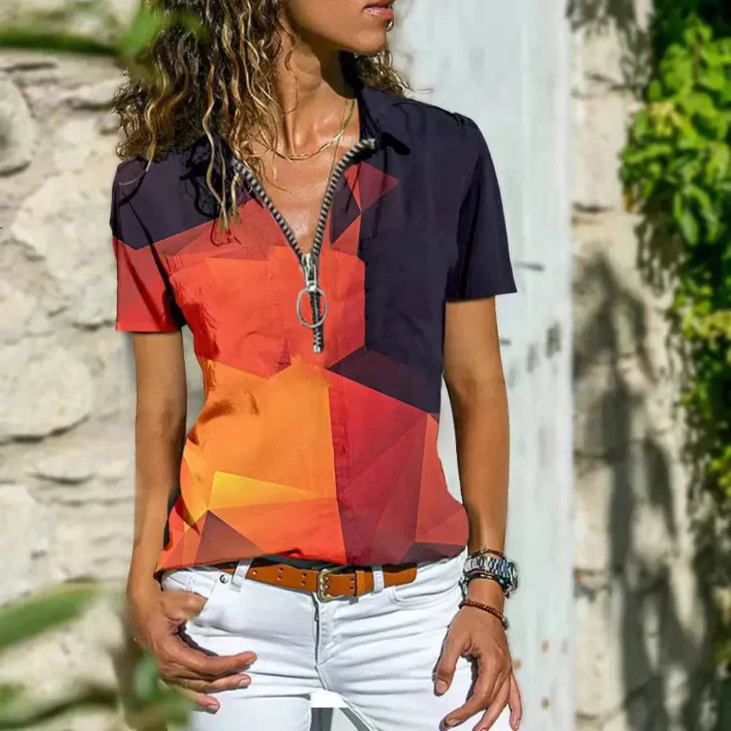 Women's Short Sleeve Summer Blouse