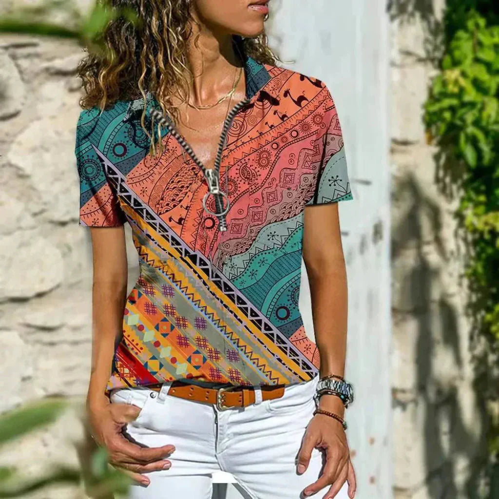 Women's Short Sleeve Summer Blouse