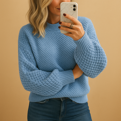 Nicole | Women’s Winter Cozy Textured Knit Sweater Caliboot