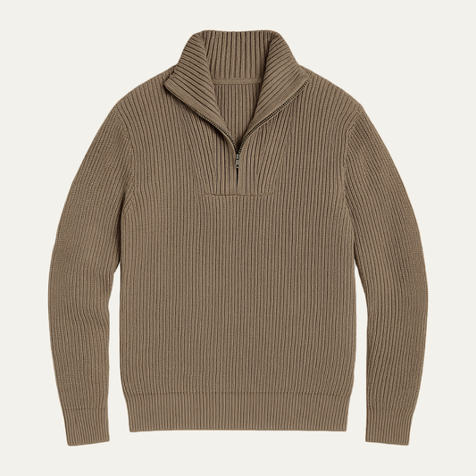 Men's Textured Cable Knit Sweater Half Zip - Fashinoza