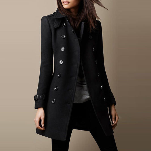 Elizabeth Women's Double Breasted Wool Coat - Vonnera