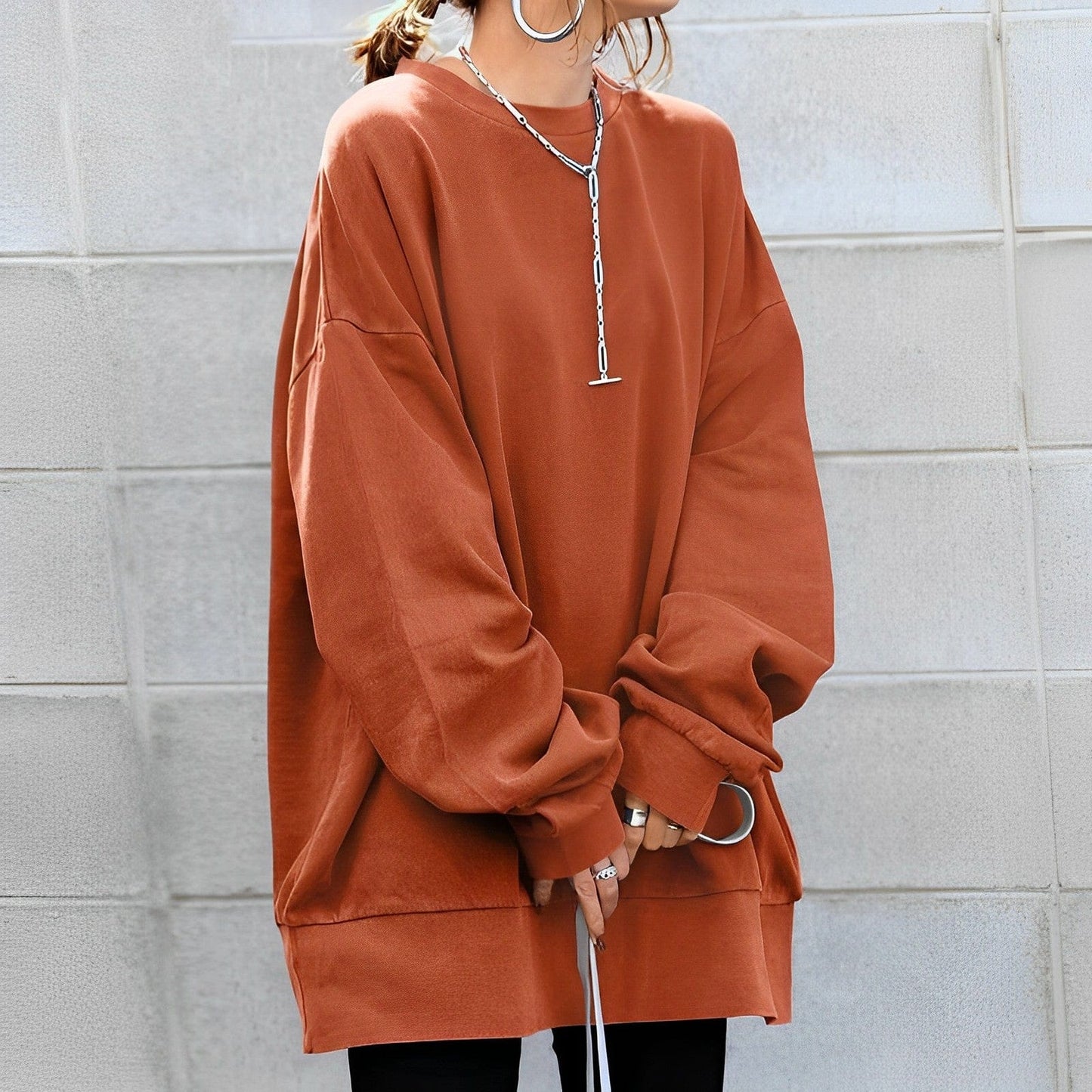 Women's Oversized Pullover Sweatshirt Cozy Casual Wear