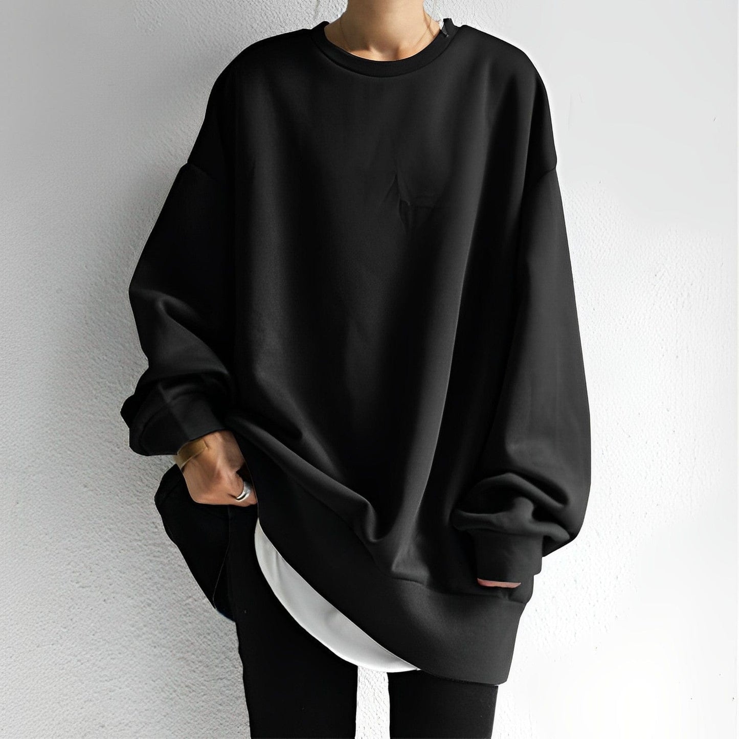 Women's Oversized Pullover Sweatshirt Cozy Casual Wear