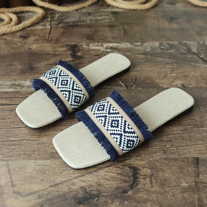Image of Ellen | Women's Fringe Slides Sandals