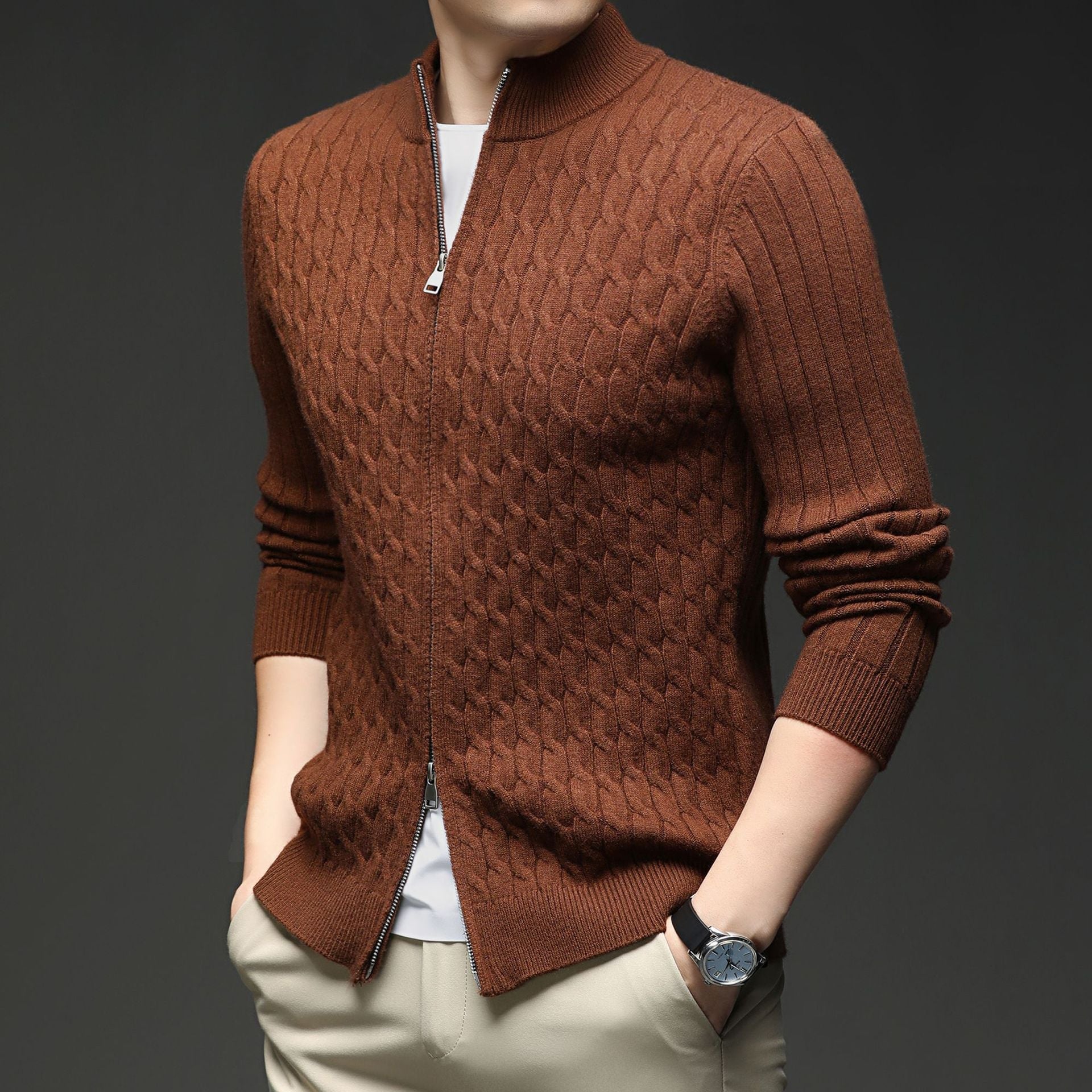 Image of Elliott | Men's Zip Up Cardigan
