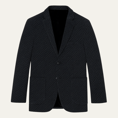 Men's Textured Fleece Lined Winter Blazer - Fashinoza
