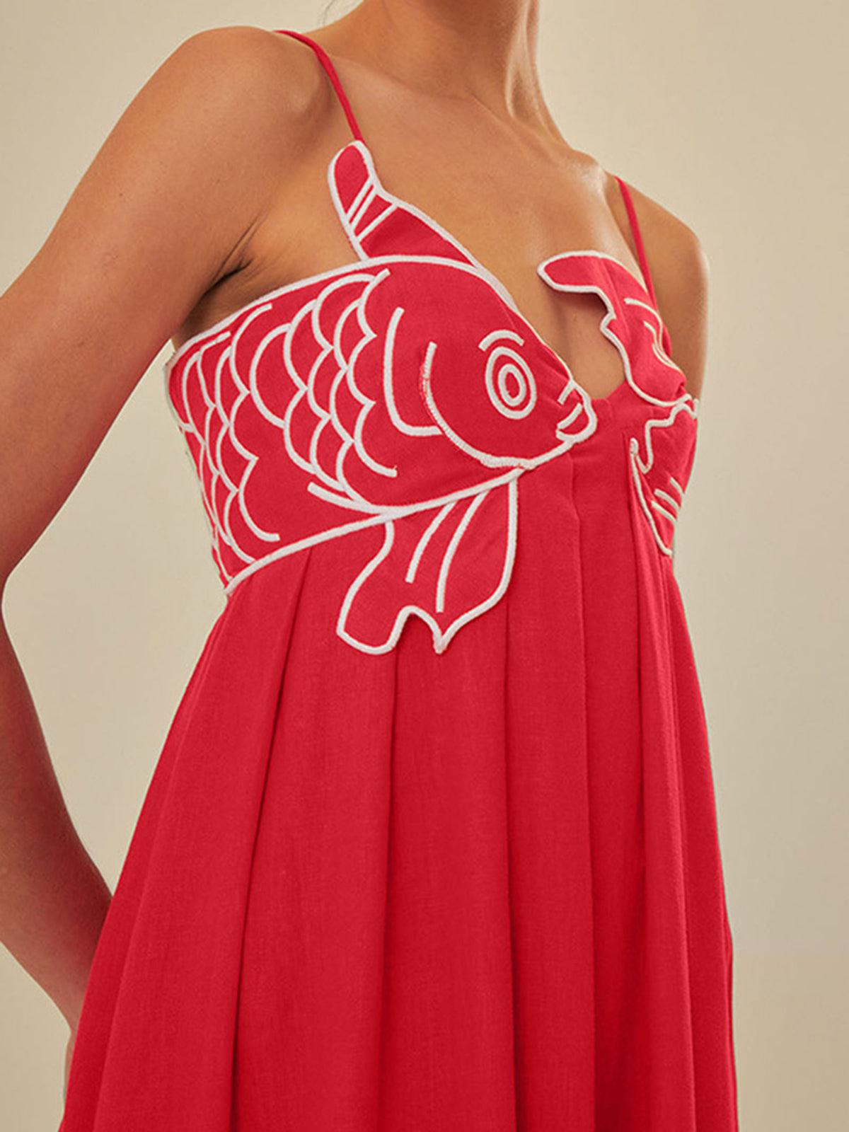 Women's Embroidered Maxi Dress Spaghetti Strap Floral