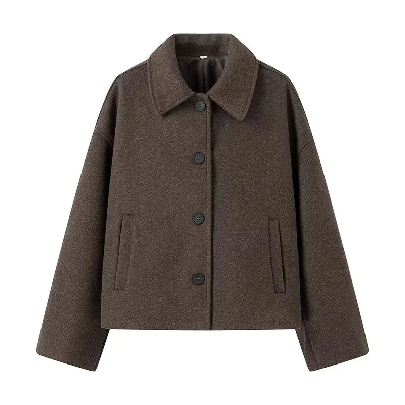Women's Cropped Boxy Jacket - Fashinoza