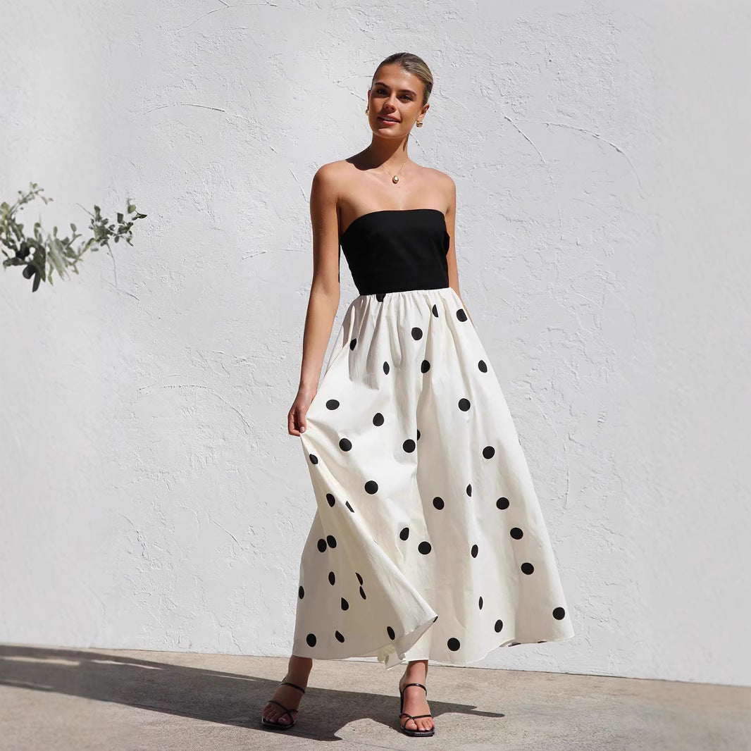 Women's Strapless A-Line Midi Dress - Fashinoza