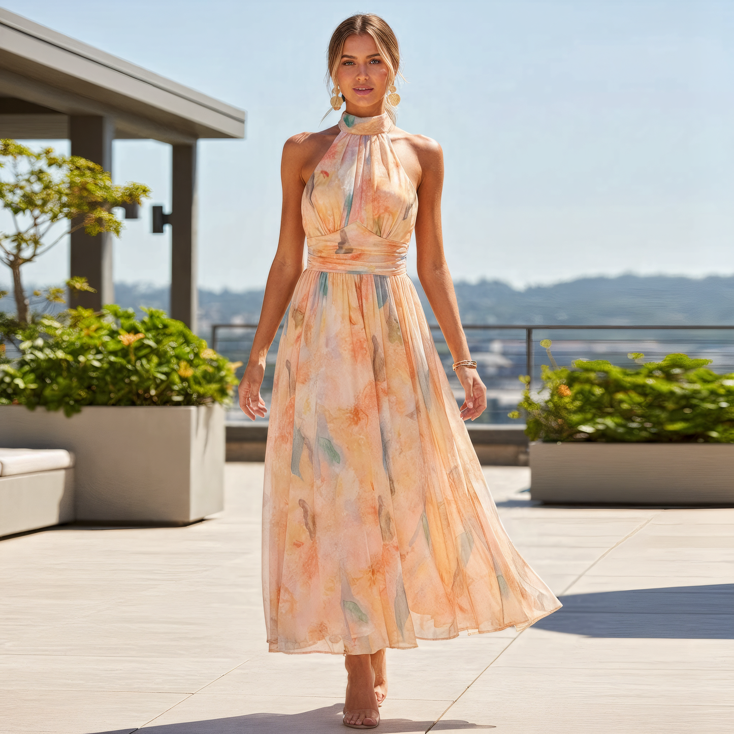 Elegant Halter Maxi Gown