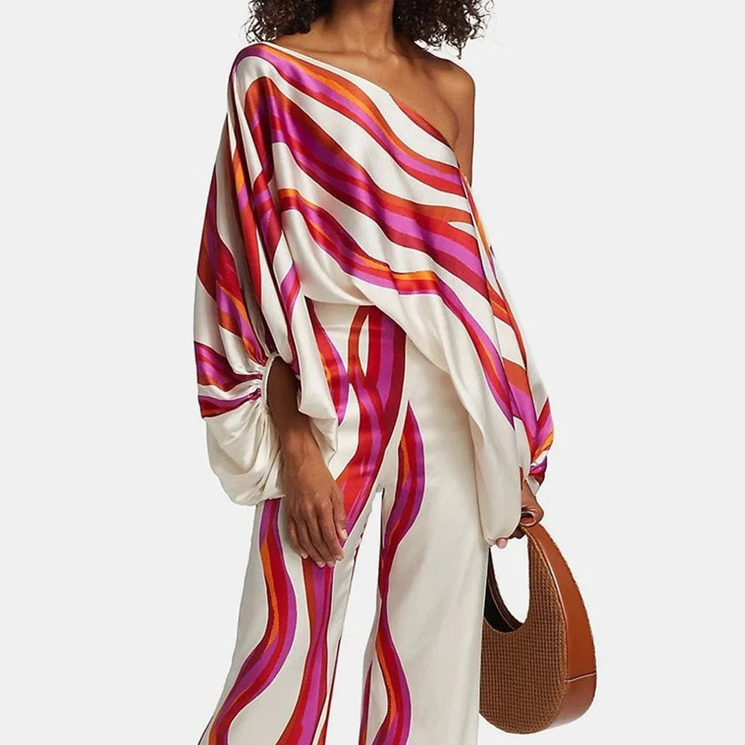 Women's Off Shoulder Pantsuit Straight Leg