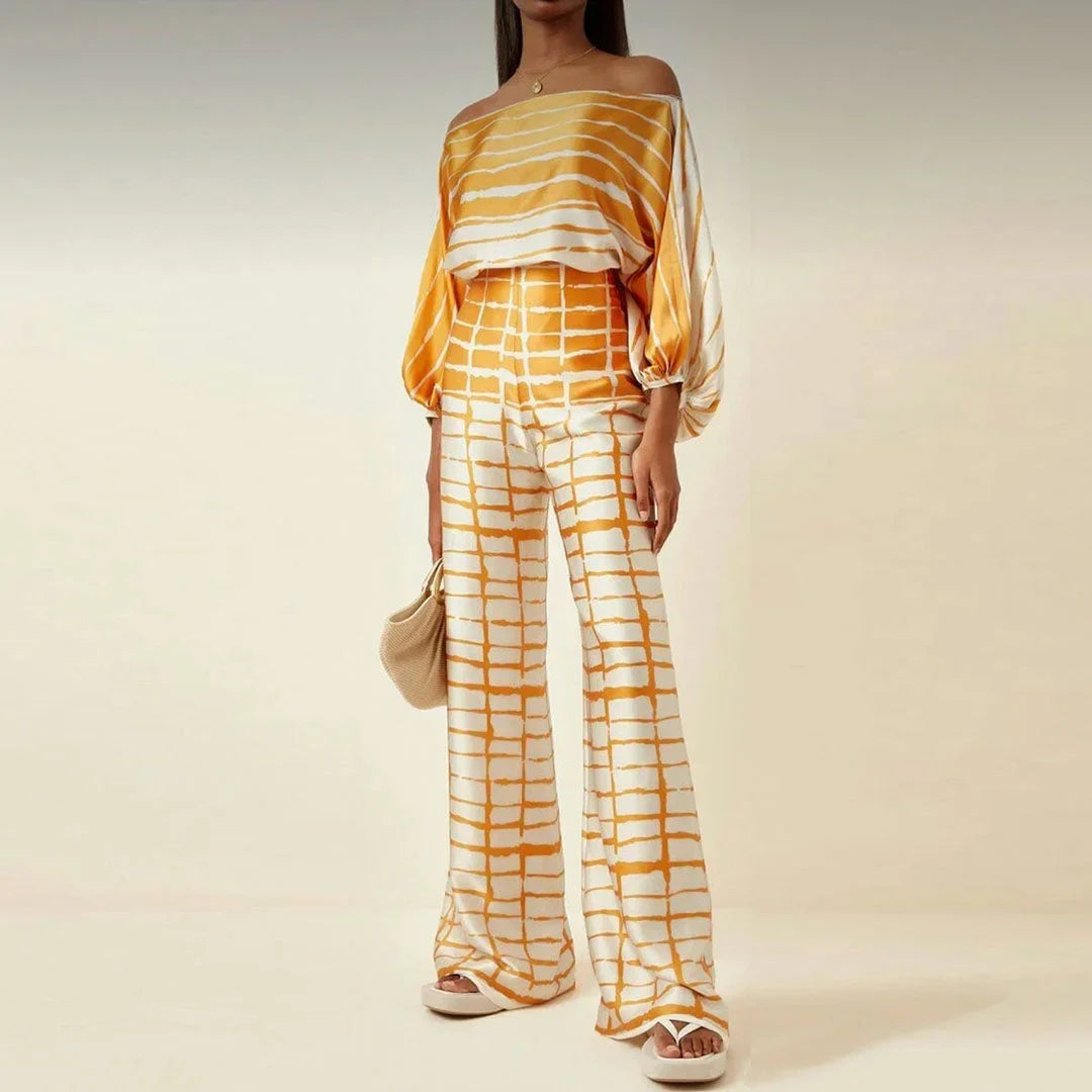 Women's Off Shoulder Pantsuit Straight Leg