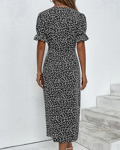 Image of Esme | Women's V-Neck Wrap Midi Dress
