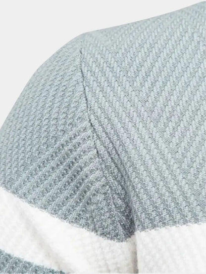 Textured Stripe Crewneck Sweater