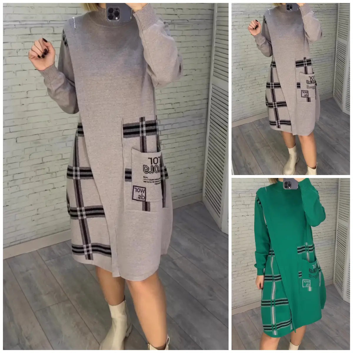 Image of Evelyn | Women's Long Sleeve Sweater Dress