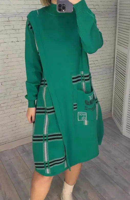 Women's Long Sleeve Sweater Dress - Fashinoza